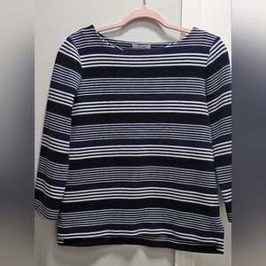 Madewell Gallerist Pontello Stripe Top – Blue/Black/White – Size M